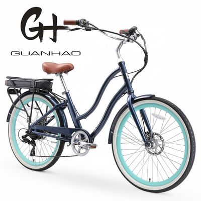 26 &quot; 500W OEM Προσαρμόστε CE 48V 14AG μπαταρία λιθίου 7 ταχύτητα PAS βήμα μέσω γυναικών Lady Girl Beach Cruiser ηλεκτρικό ποδήλατο