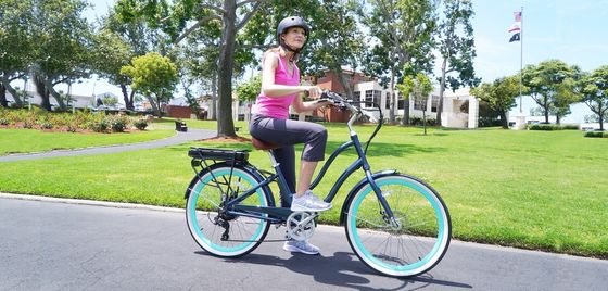 26 &quot; 500W OEM Προσαρμόστε CE 48V 14AG μπαταρία λιθίου 7 ταχύτητα PAS βήμα μέσω γυναικών Lady Girl Beach Cruiser ηλεκτρικό ποδήλατο