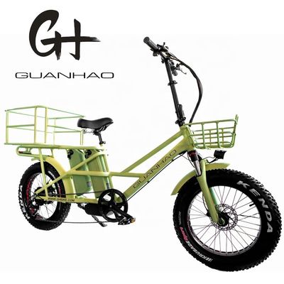 Φρέμα από κράμα αλουμινίου 48V34AH 1000W Fat Tire Ebike με διπλές μπαταρίες και δύο καλάθια