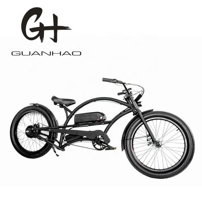 Μία ταχύτητα 750W 28MPH 48V 17AH 24inch 3.0 Tire Chopper Ηλεκτρικό ποδήλατο Beach Cruiser
