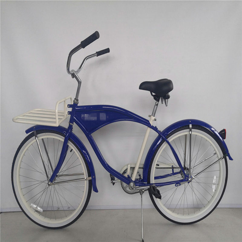 26 ιντσών λευκό τοίχωμα Custom Men's Beach Cruiser Bike με λογότυπο και πλαστικό πεντάλ 15KG