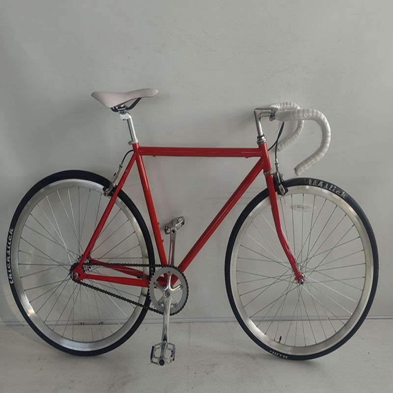 58cm Fixie ποδήλατα με κόκκινο χρώμα Thickslick 700c Τεχνη και ατσάλινο πιρούνι 4130 Chrome Frame