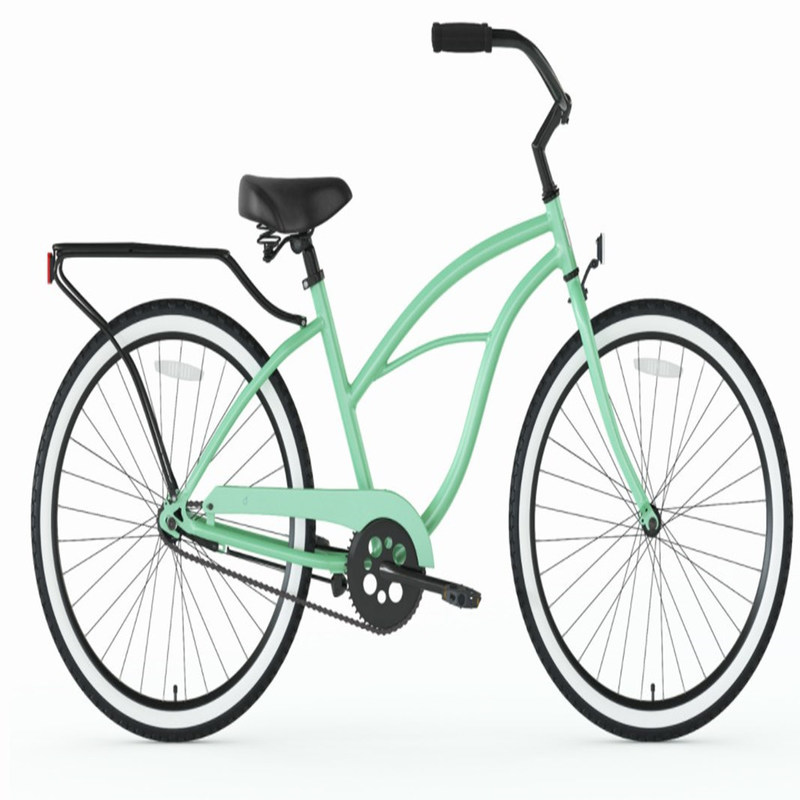 Mint Green Ladies Low Step Sports Υβριδικό ποδήλατο Γυναίκες Single Speed Comfort Beach Cruiser Bike 26 ίντσες