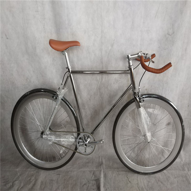 Κλασικό 700Cx28C Vintage Chrome Fixed Gear Bike 58cm Μονό ταχύτητα Fixie ποδήλατο 13kg