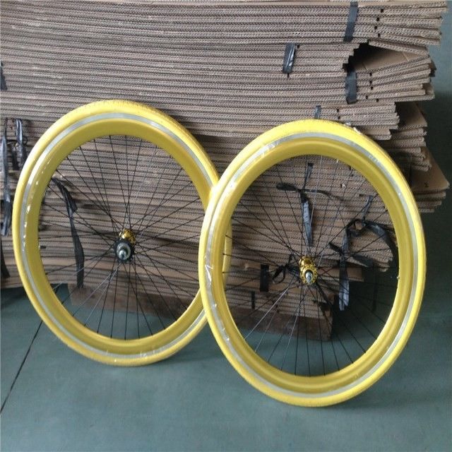 Προσαρμοσμένο 700C Fixed Gear Bike Wheel Set με χρώμα Pantone και 32-40H Spoke Hole