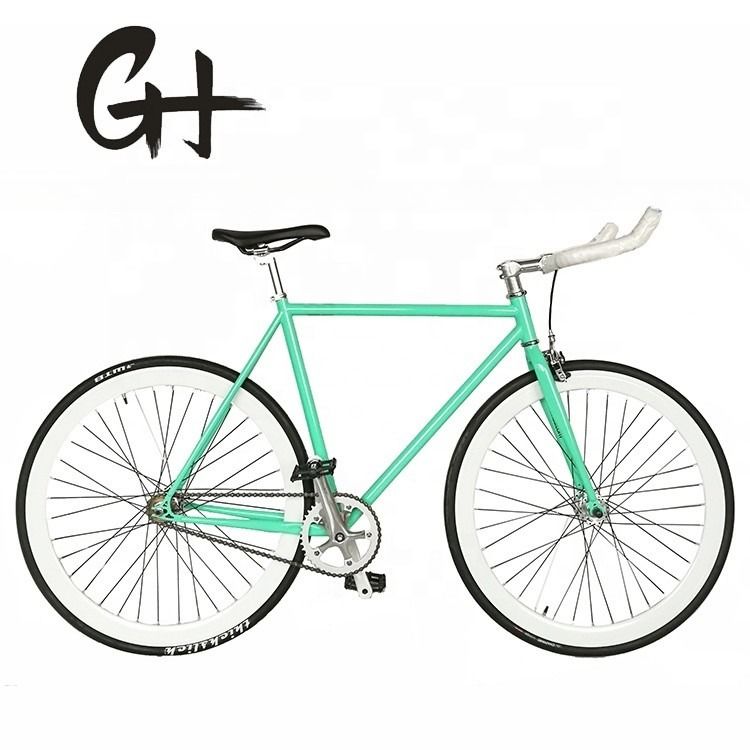 700C πράσινο χρώμα Fixies Gear Bike Αμερικανικό ποδήλατο με σκληρό πλαίσιο μη πίσω αποσβεστήρα
