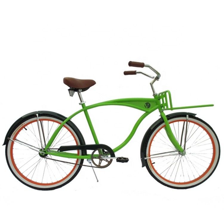 Μοναδική ταχύτητα ενήλικας Coaster φρένο Beach Cruiser ποδήλατο με μπροστινό φορτηγό και 26 &quot; λευκό τοίχωμα ελαστικό