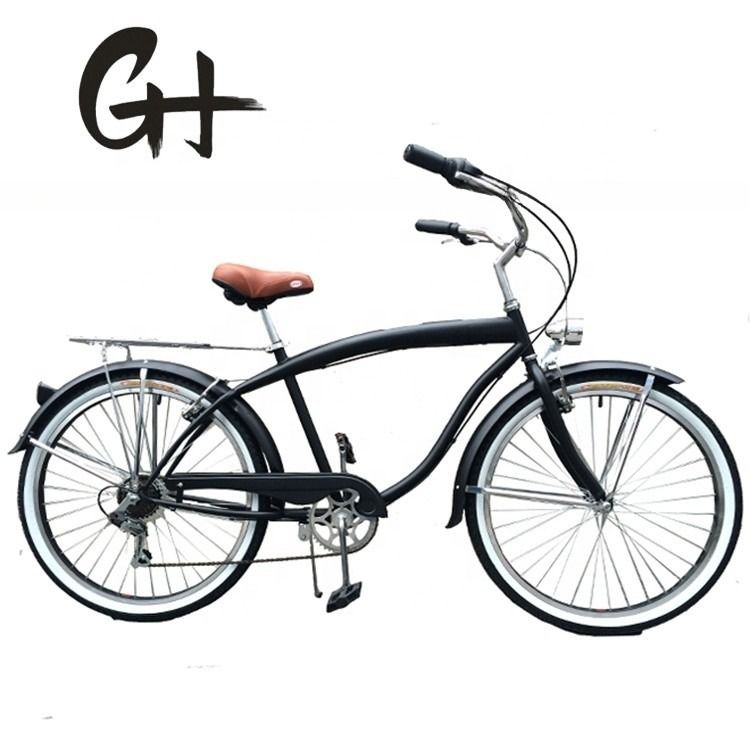 Σκληρό πλαίσιο 26 &quot;Μεγέθος τροχών Shimano 7 ταχύτητα Αμερικανική πίσω ράκα άνδρες Beach Cruiser ποδήλατο