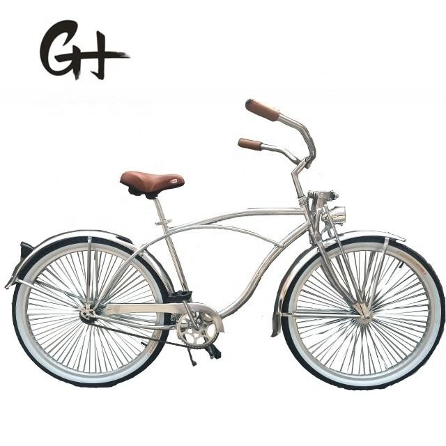 1 Speed Alloy Stem CP Silver Polish Color Fork 26*2.125 26&quot; Παιδικό ποδήλατο Beach Cruiser