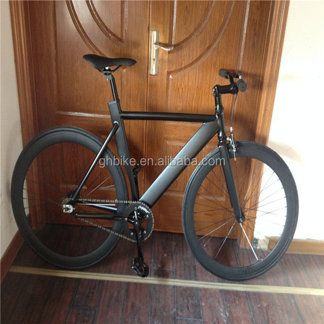 700c μαύρο αλουμινένιο πλαίσιο Fixie ποδήλατο με διπλό V φρένο σταθερή ταχύτητα Man Track ποδήλατο
