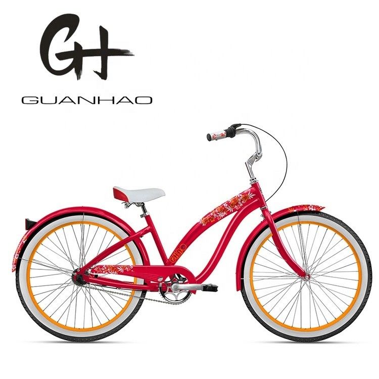 Όμορφη Γυναίκες Beach Cruiser ποδήλατο με εσωτερικό αυτοκόλλητο νερού 26 ιντσών 3 ταχύτητα OEM / ODM