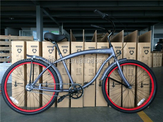 Πολιτιστικό ποδήλατο γυαλιστερό βάρος 19kg Steel Fork Beach Cruiser ποδήλατο για αστική οδήγηση