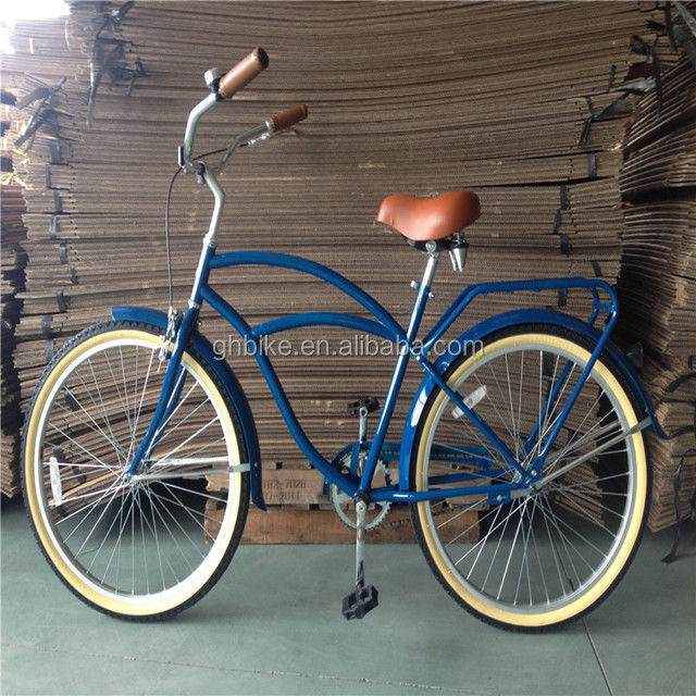 26 ιντσών ανδρών Beach Cruiser ποδήλατο με πίσω φορτηγό και μονό ταχύτητα σκληρό πλαίσιο χάλυβα