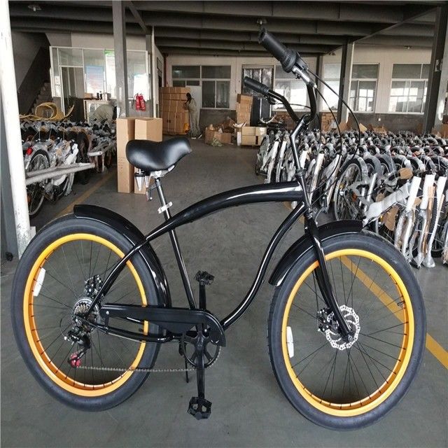 26 ιντσών 3.0 λάστιχο λάστιχο άνδρες beach cruiser ποδήλατο με Shimano 7 ταχύτητα και φρένο δίσκου