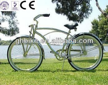 26 ιντσών CP Chrome Frame Spring Fork Beach Cruiser ποδήλατο με υλικό ατσάλινου πιρούνι