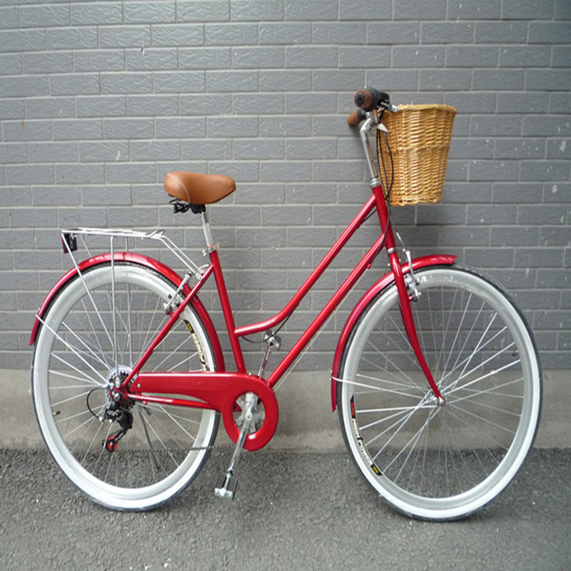 7 Gear Vintage γυναικείο υβριδικό ποδήλατο 26 &quot;Αλουμινίου κράμα πλαίσιο και χωρητικότητα φορτίου 160kg