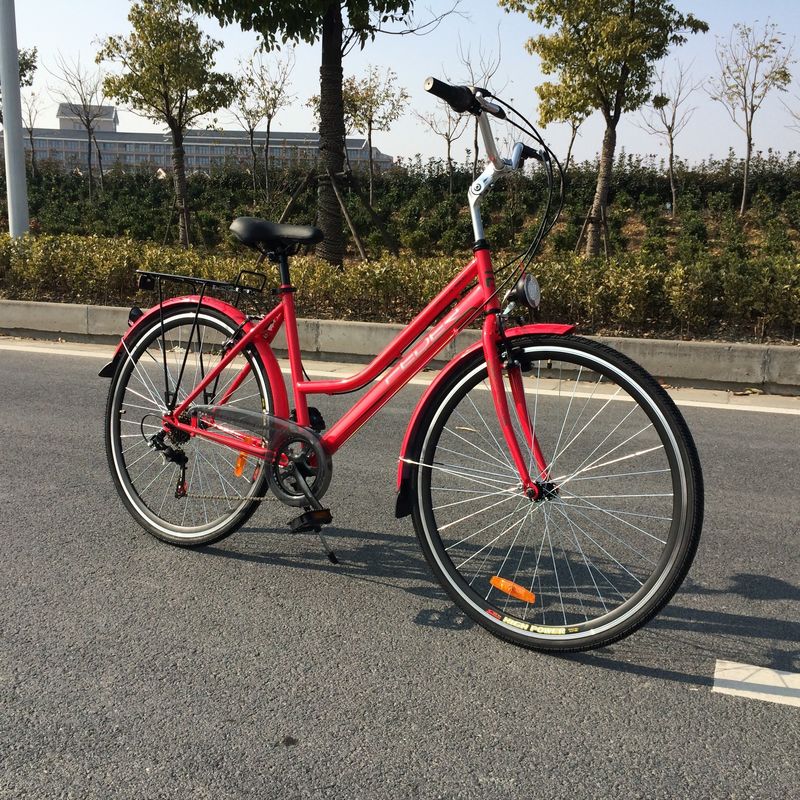 Οδός 28 ιντσών Ofo 7 ταχύτητες Ρέτρο Κυρίες Γυναίκες Κορίτσια CE Ολλανδικό στυλ Λευκό ποδήλατο πόλης