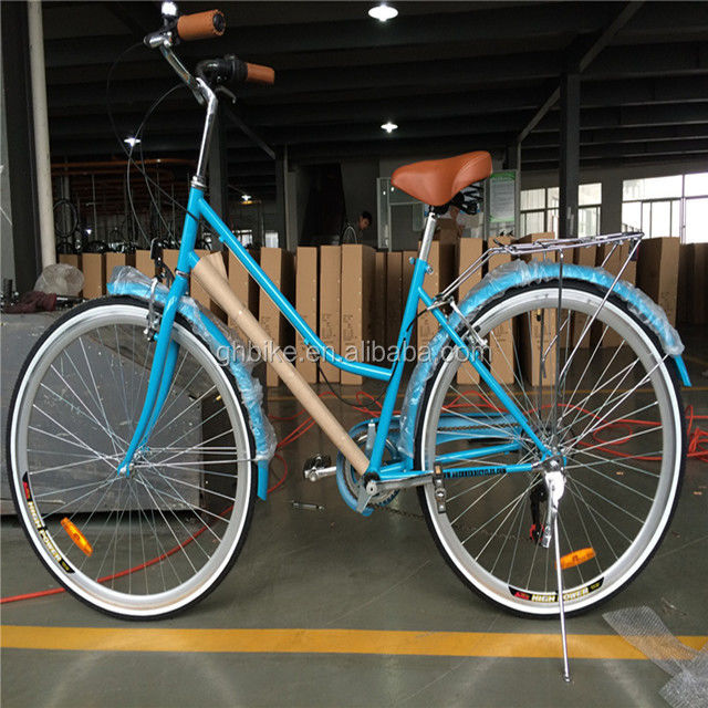 Μπλε χρώμα 7 ταχύτητες Vintage Lady City Cruiser Bike Γυναίκες Ρετρό ποδήλατα για την πόλη