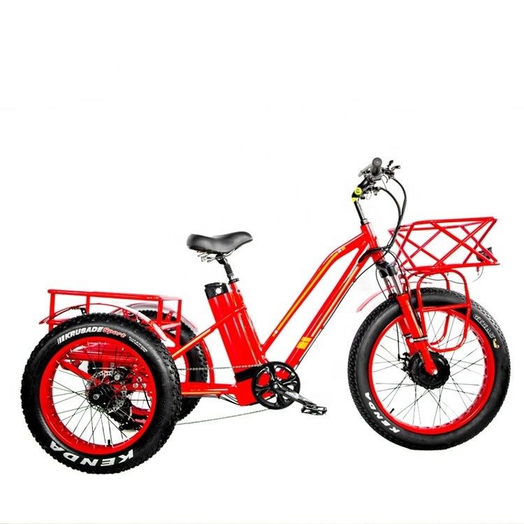 48V 750W μπροστινός κινητήρας 24&quot; ηλεκτρικό τρίκυκλο για ενήλικες με μπαταρία λιθίου 17AH και παχιά λάστιχα χιονιού