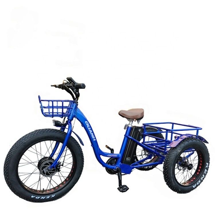 Οδήγηση ηλεκτρικού τύπου 24&quot;x4.0 Fat Tire Ηλεκτρικό φορτηγό τρίκυκλο με 48V 1000w κινητήρα